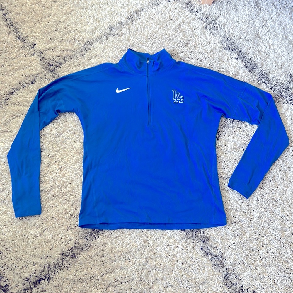 Nike Women’s running 1/2 zip LA Dodgers Blue Dry fit size small. Like new.